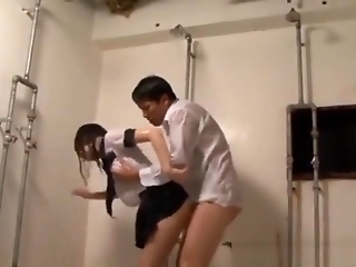 Japanese Teen Get Fucked In Bathroom School